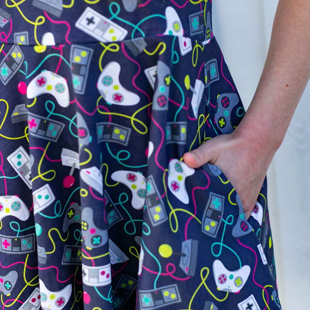 Video Game Controllers Super Twirler Dress with Pockets Princess Awesome & Boy Wonder