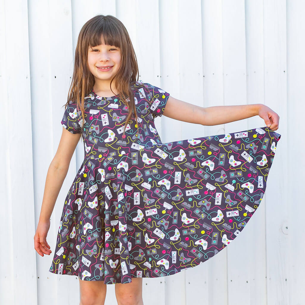 Video Game Controllers Super Twirler Dress with Pockets Princess Awesome & Boy Wonder