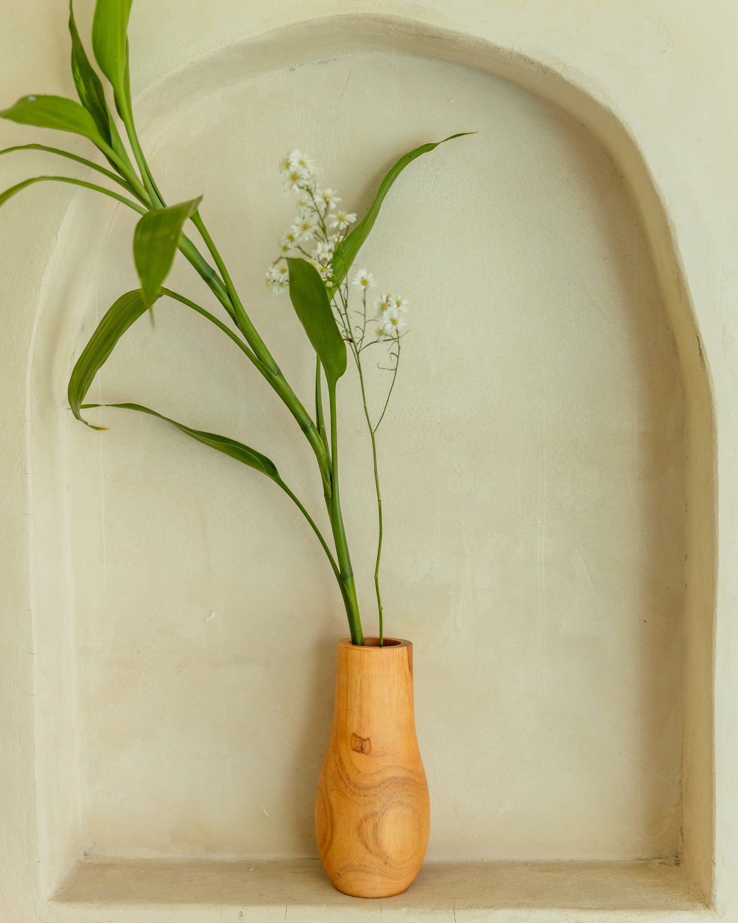 Teak Wavy Vases Village Thrive