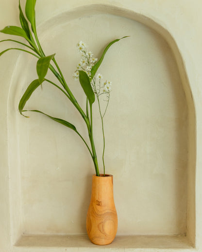 Teak Wavy Vases Village Thrive