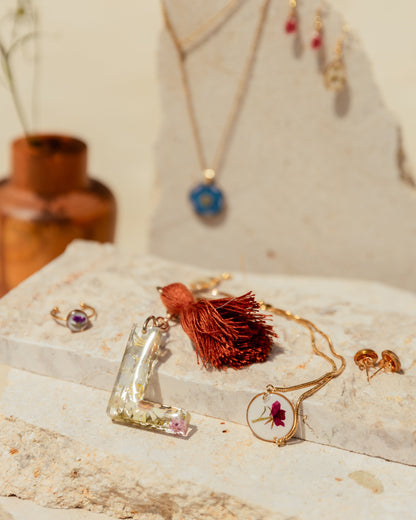 Wildflower Letter Keychain Village Thrive