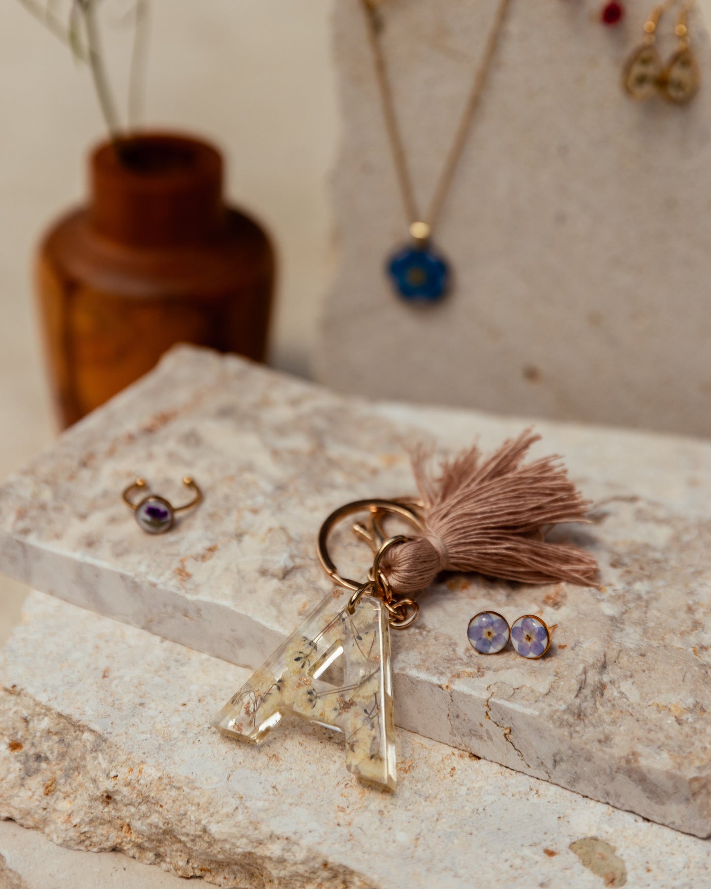 Wildflower Letter Keychain Village Thrive