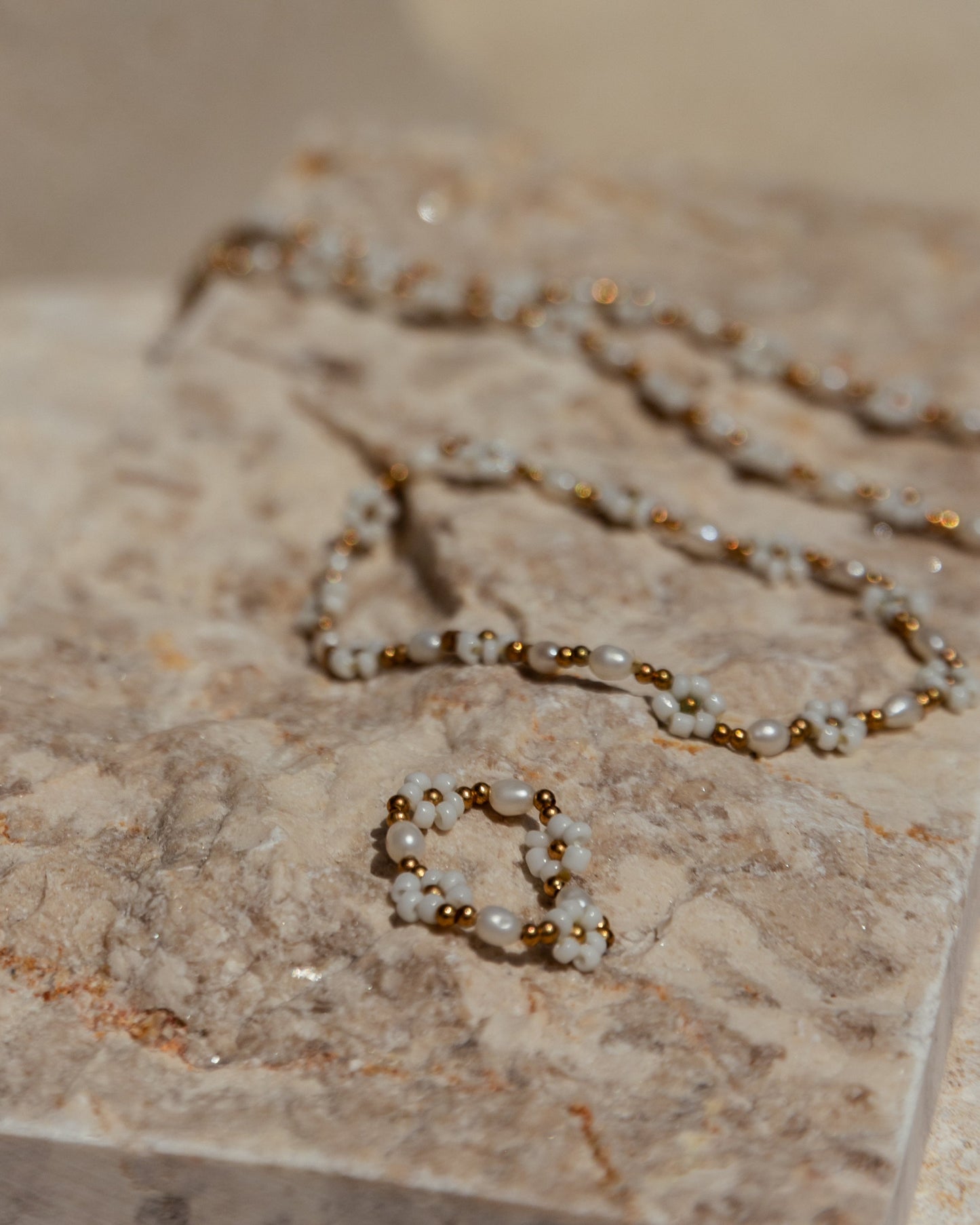 Freshwater Pearl and Flower Beaded Ring Village Thrive