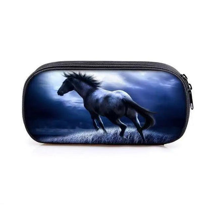 Vintage Cartoon Print Students Pencil Case Classic Theme Makeup Cosmetic Bags Elegant Stationery Pouch Stevvex