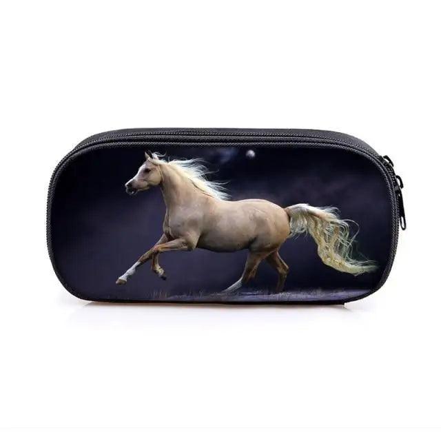 Vintage Cartoon Print Students Pencil Case Classic Theme Makeup Cosmetic Bags Elegant Stationery Pouch Stevvex