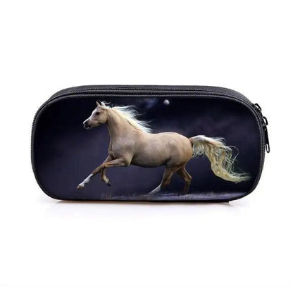 Vintage Cartoon Print Students Pencil Case Classic Theme Makeup Cosmetic Bags Elegant Stationery Pouch Stevvex