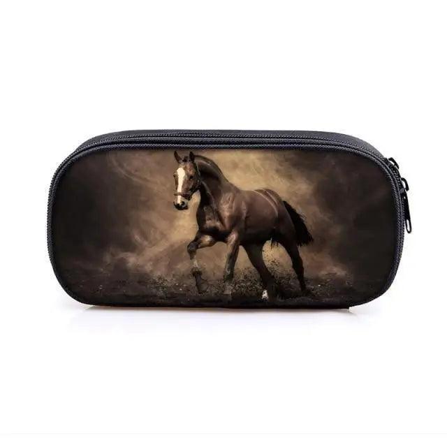 Vintage Cartoon Print Students Pencil Case Classic Theme Makeup Cosmetic Bags Elegant Stationery Pouch Stevvex