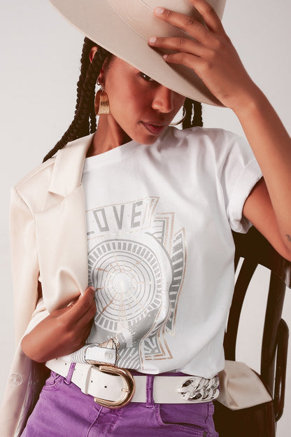 vintage logo t-shirt in white Q2store