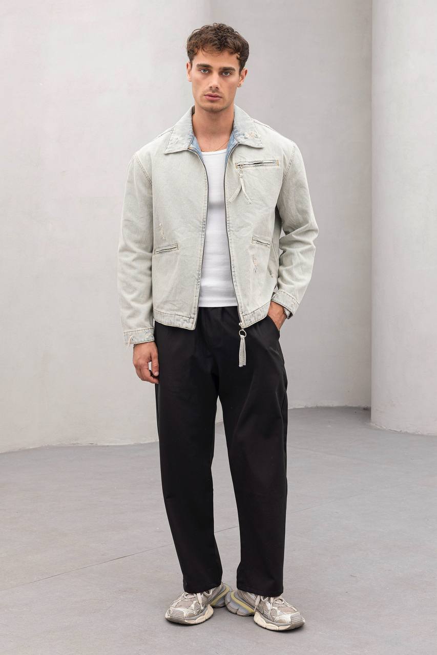 Vintage Washed Denim Jacket - Men's Streetwear Casual Jean Jacket Withinblack
