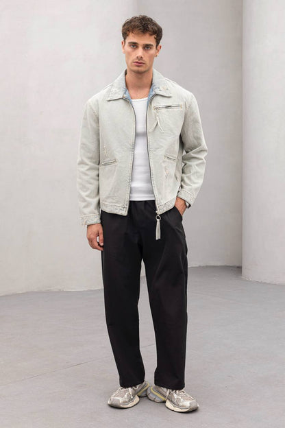Vintage Washed Denim Jacket - Men's Streetwear Casual Jean Jacket Withinblack