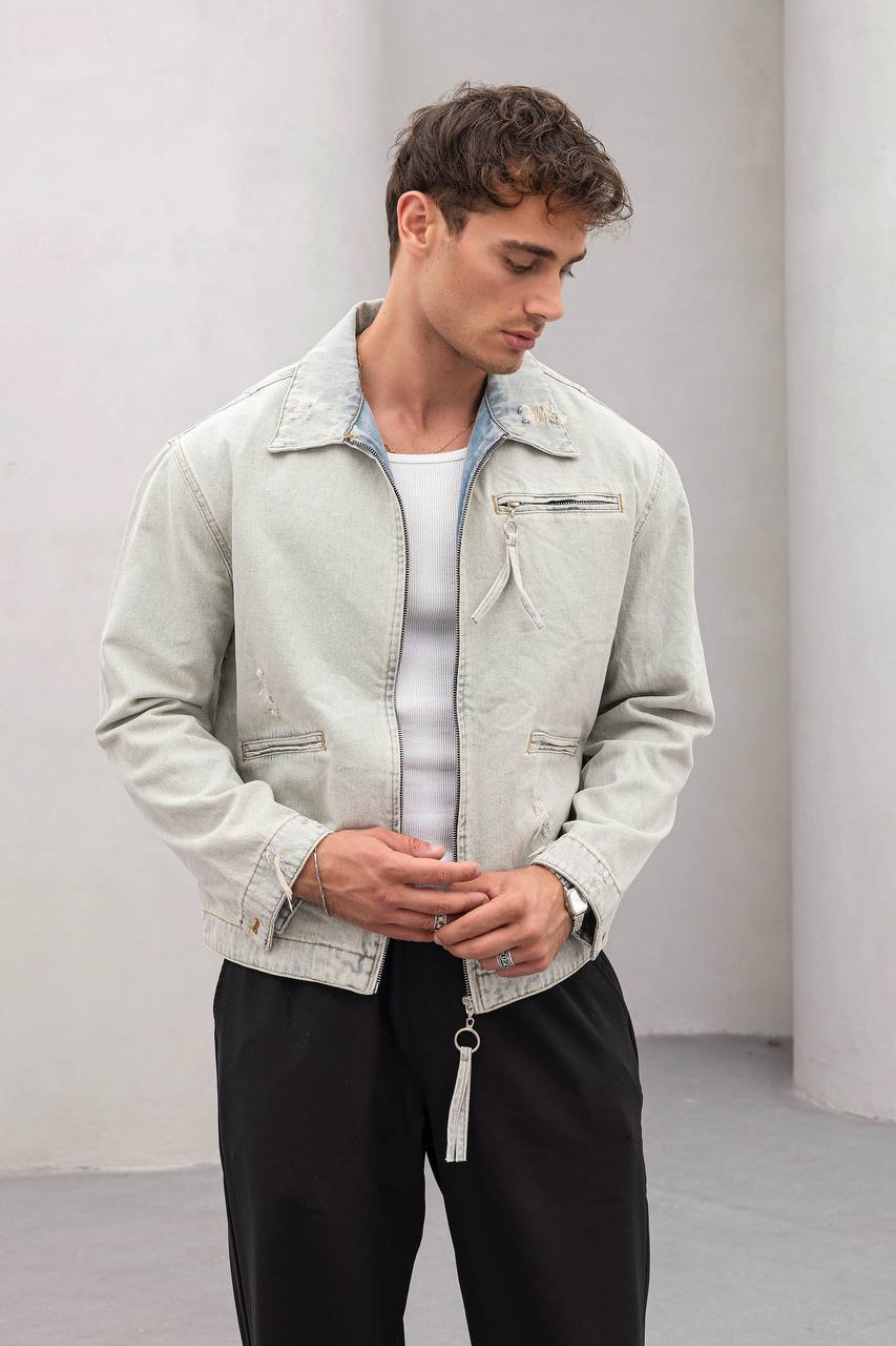 Vintage Washed Denim Jacket - Men's Streetwear Casual Jean Jacket Withinblack