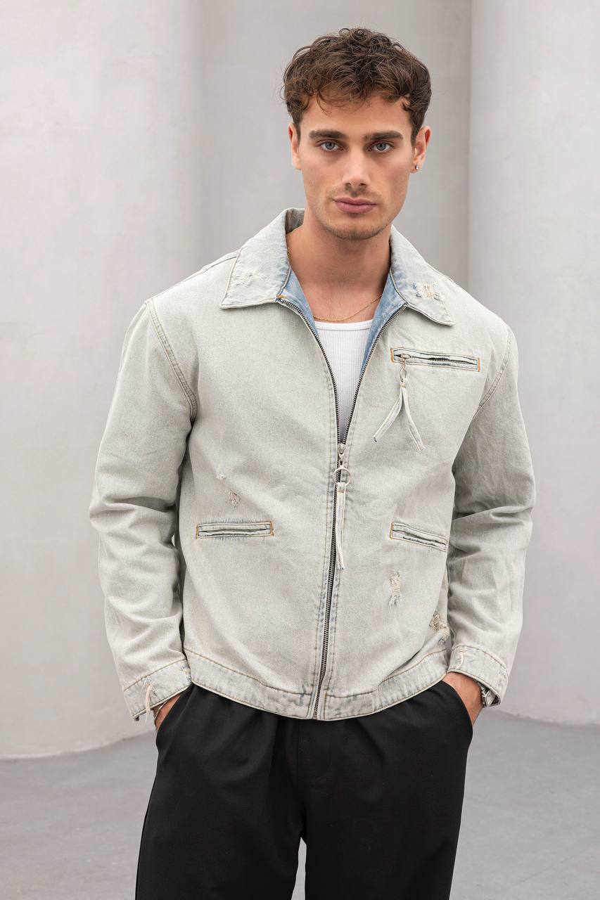 Vintage Washed Denim Jacket - Men's Streetwear Casual Jean Jacket Withinblack