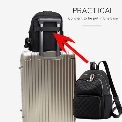 Waterproof Women's Backpack with Large Capacity and Gold Zipper