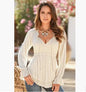 New Women's Long Sleeve Loose V-Neck Top