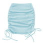 Women's Stretch Pleated Skirt with Drawstring Design