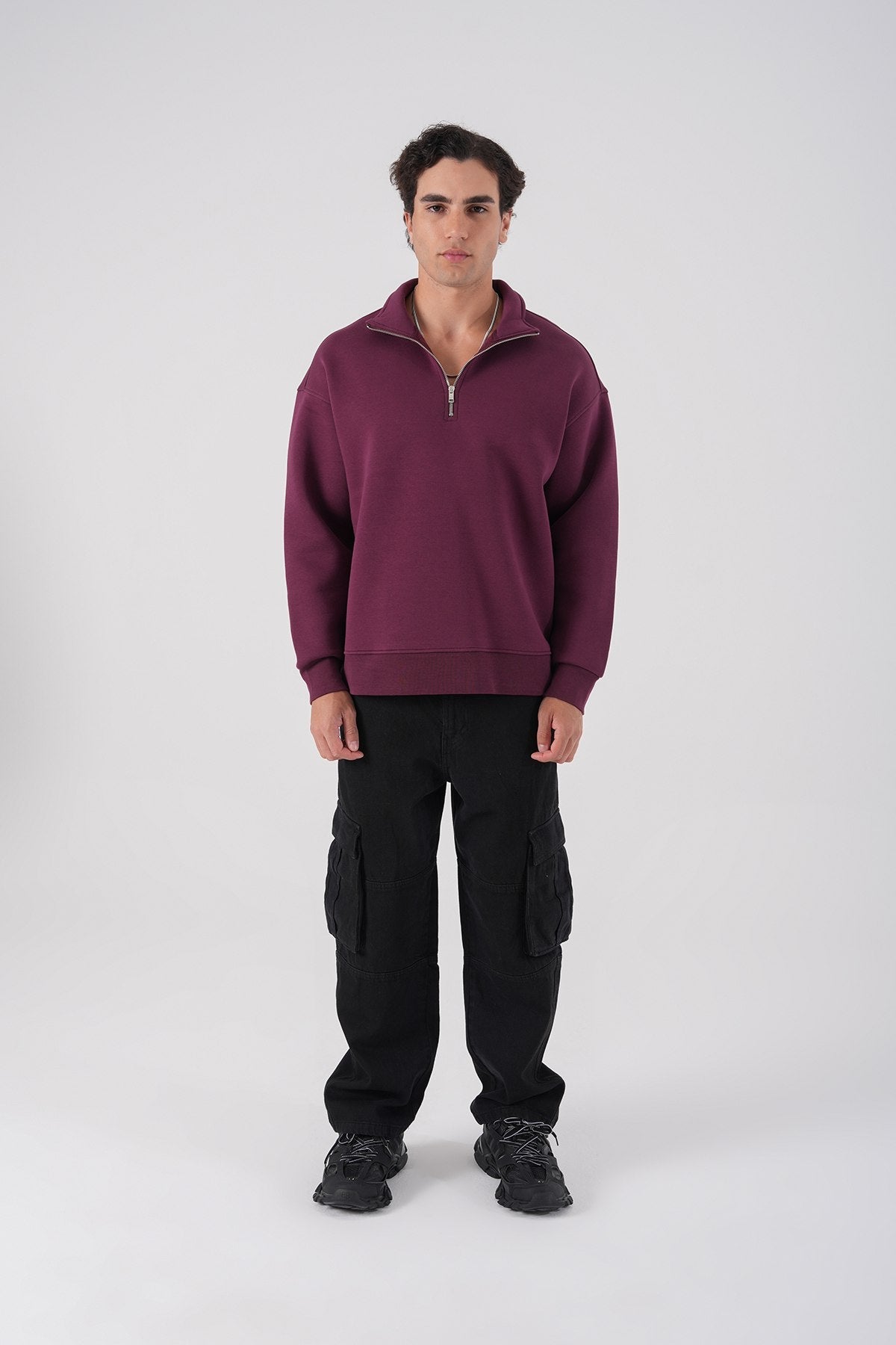 Unisex Oversize Waffle Knit Hoodie with Embossed Text Withinblack