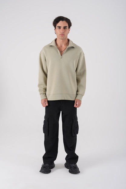 Unisex Oversize Waffle Knit Hoodie with Embossed Text Withinblack