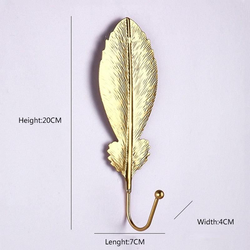 Wall Coat Rack Clothes Hanger Home Decoration Accessories Wall Hooks for Hanging Clothes Blue Leaves/Golden Leaves Home Storage Decorative Leaves Iron Hooks Tropic Plant Wall Mounted Single Clothes Hangers Decorative Hanger Hanging Hooks Stevvex
