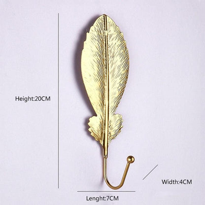 Wall Coat Rack Clothes Hanger Home Decoration Accessories Wall Hooks for Hanging Clothes Blue Leaves/Golden Leaves Home Storage Decorative Leaves Iron Hooks Tropic Plant Wall Mounted Single Clothes Hangers Decorative Hanger Hanging Hooks Stevvex