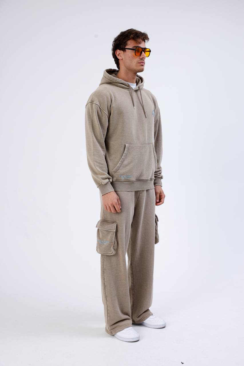 Unisex Washed Oversize Hoodie & Jogger Set - Heavyweight Tracksuit Withinblack