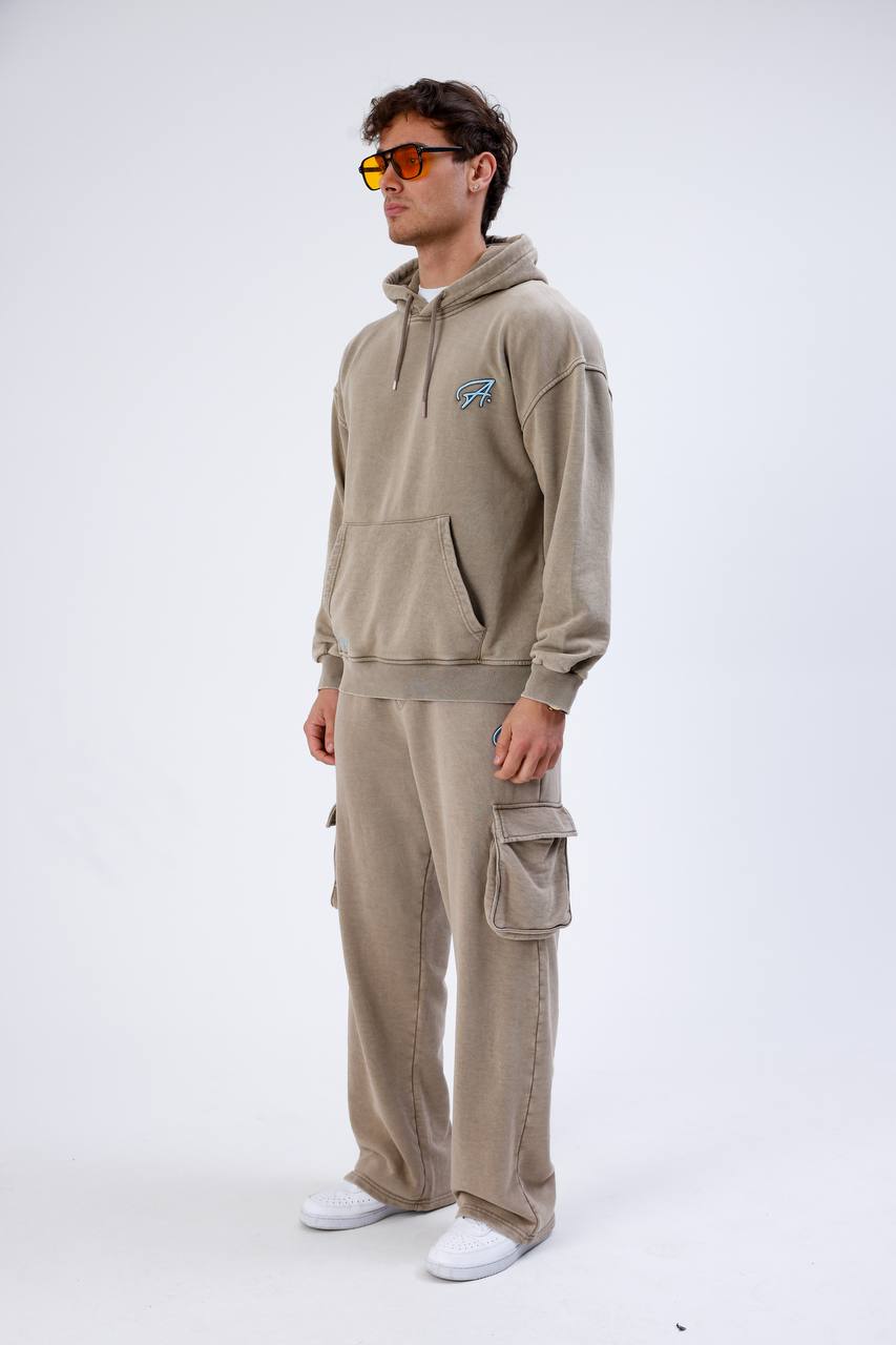 Unisex Washed Oversize Hoodie & Jogger Set - Heavyweight Tracksuit Withinblack