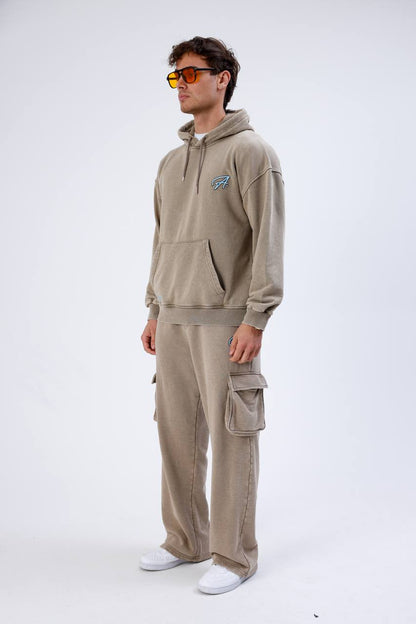 Unisex Washed Oversize Hoodie & Jogger Set - Heavyweight Tracksuit Withinblack