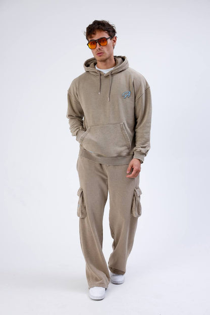 Unisex Washed Oversize Hoodie & Jogger Set - Heavyweight Tracksuit Withinblack