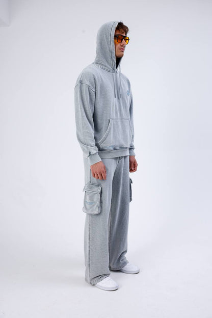 Unisex Washed Oversize Hoodie & Jogger Set - Heavyweight Tracksuit Withinblack