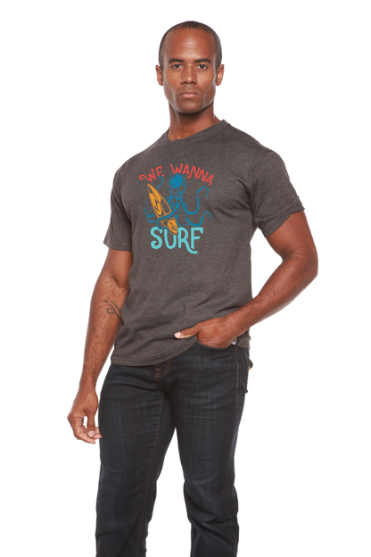 We Wanna Surf Men's Bamboo Viscose/Organic Cotton Short Sleeve Graphic T-Shirt Spun Bamboo