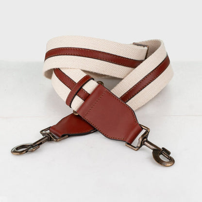 Web/Leather - Cognac on Ivory Guitar Strap Urban-Equestrian