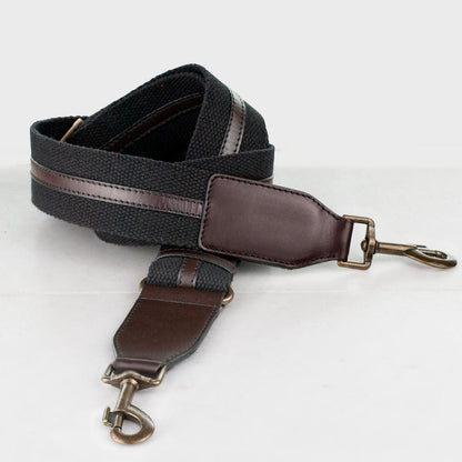 Web/Leather - Brown on Black Guitar Strap Urban-Equestrian