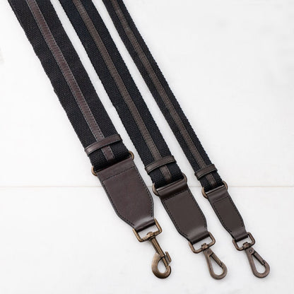 Web/Leather - Brown on Black Guitar Strap Urban-Equestrian
