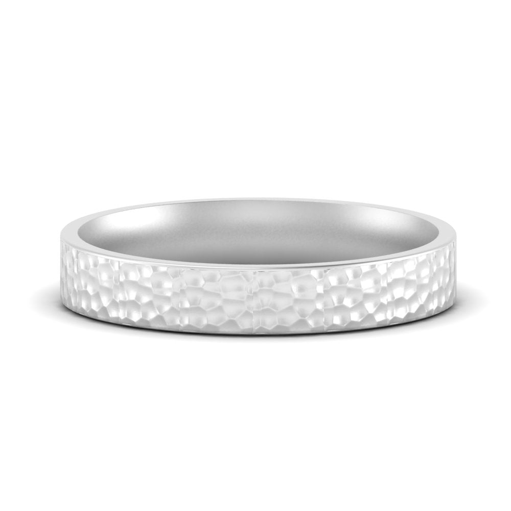 Hammered Wedding Band Comfort Fit 5 mm Fascinating Diamonds