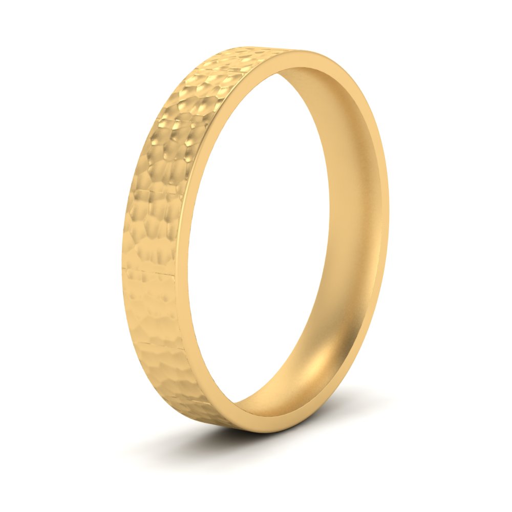 Hammered Wedding Band Comfort Fit 5 mm Fascinating Diamonds