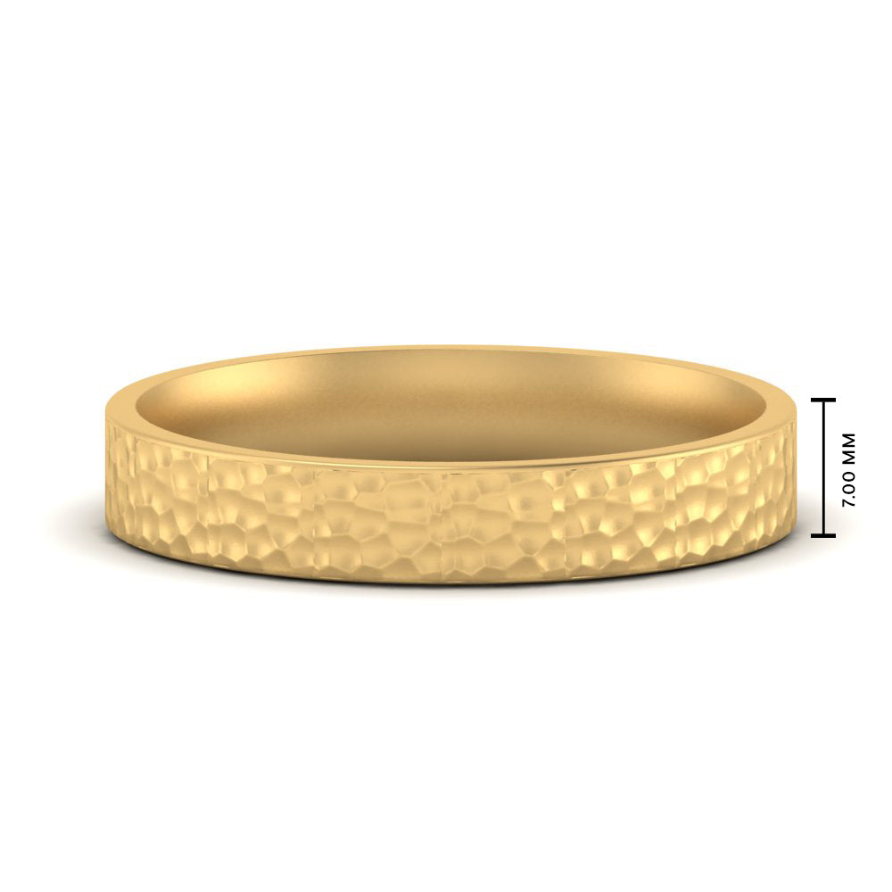 Hammered Wedding Band Comfort Fit 5 mm Fascinating Diamonds