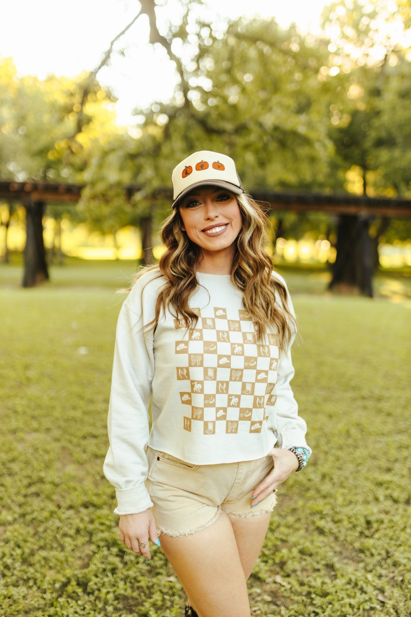 Western Checkers Raw Crop Graphic Wild Junkie
