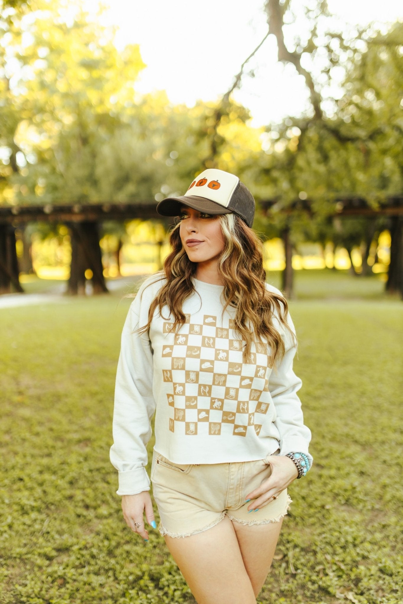 Western Checkers Raw Crop Graphic Wild Junkie