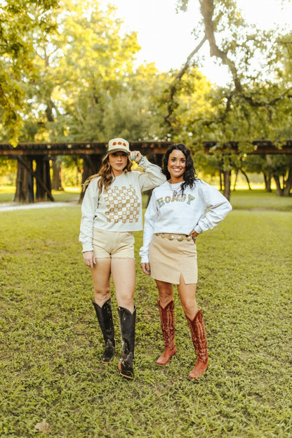 Western Checkers Raw Crop Graphic Wild Junkie