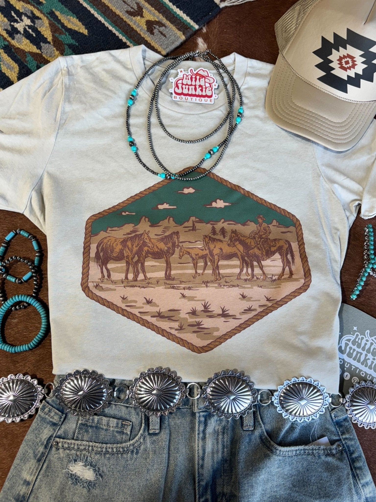 Western Horses Graphic Tee Wild Junkie