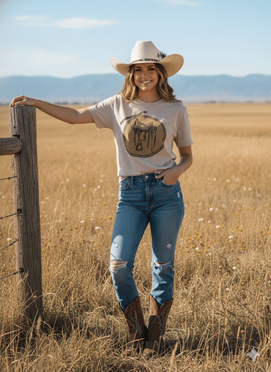 Western Saddle Graphic Tee Wild Junkie