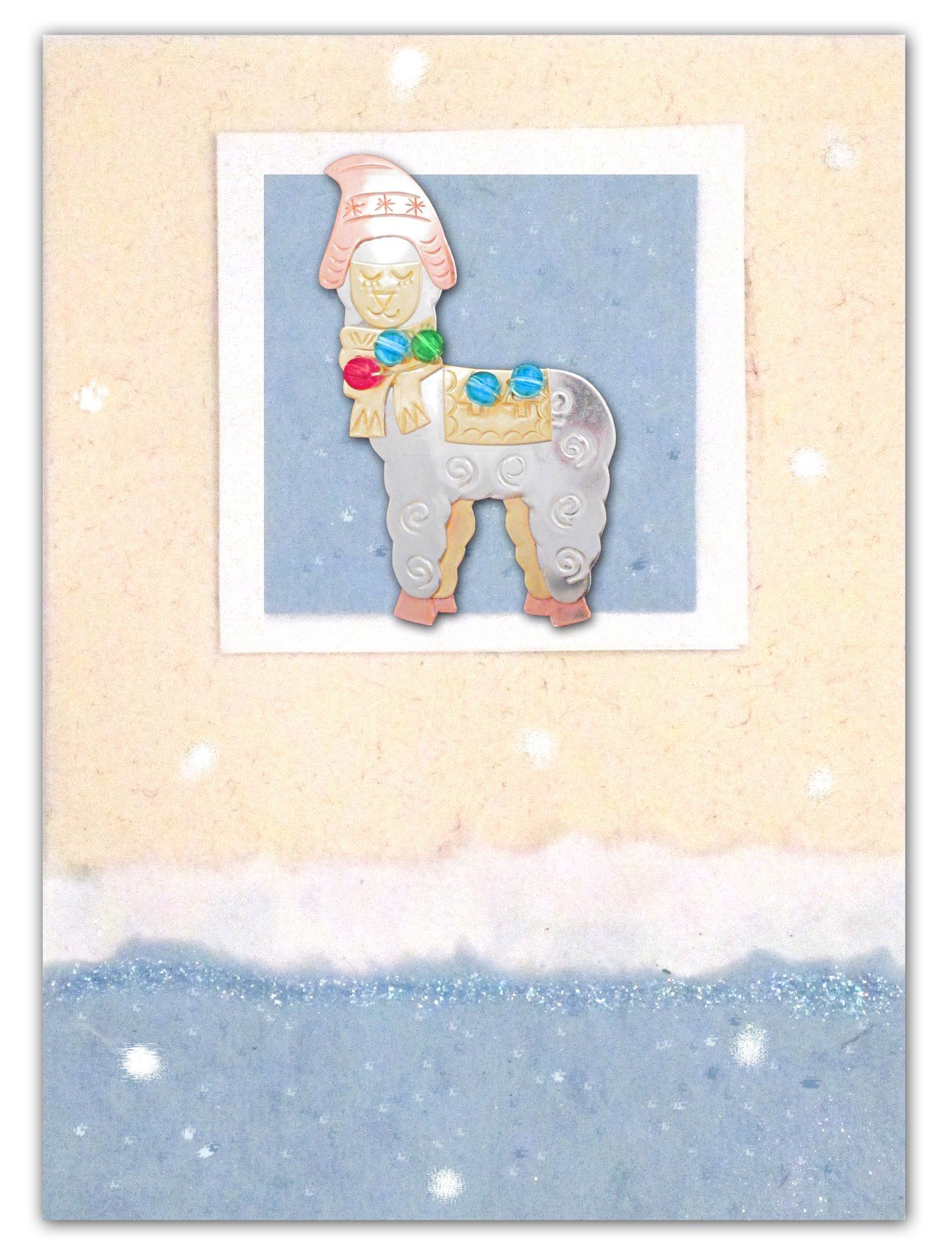 Whimsical Christmas Alpaca Pin Card Purely Alpaca