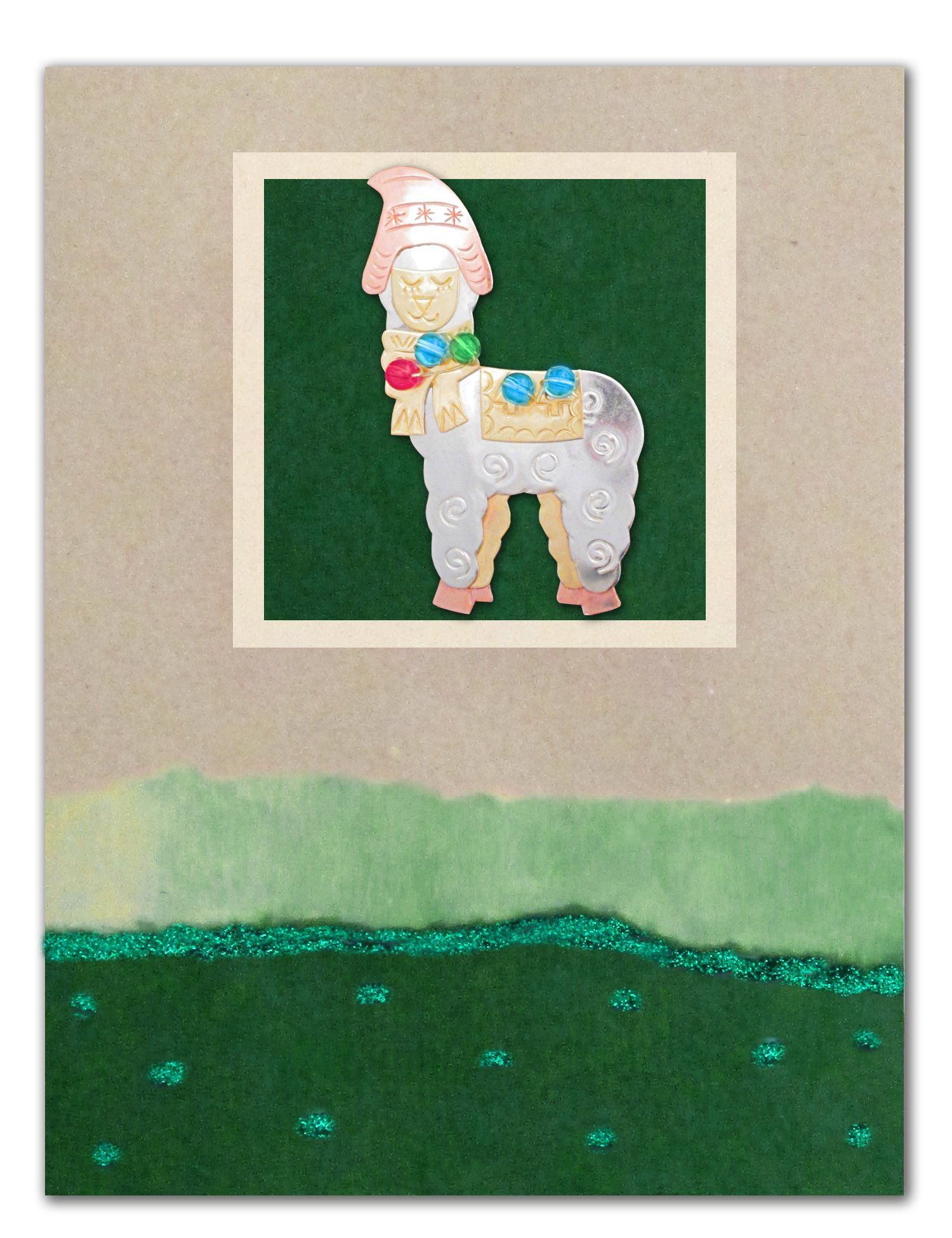 Whimsical Christmas Alpaca Pin Card Purely Alpaca