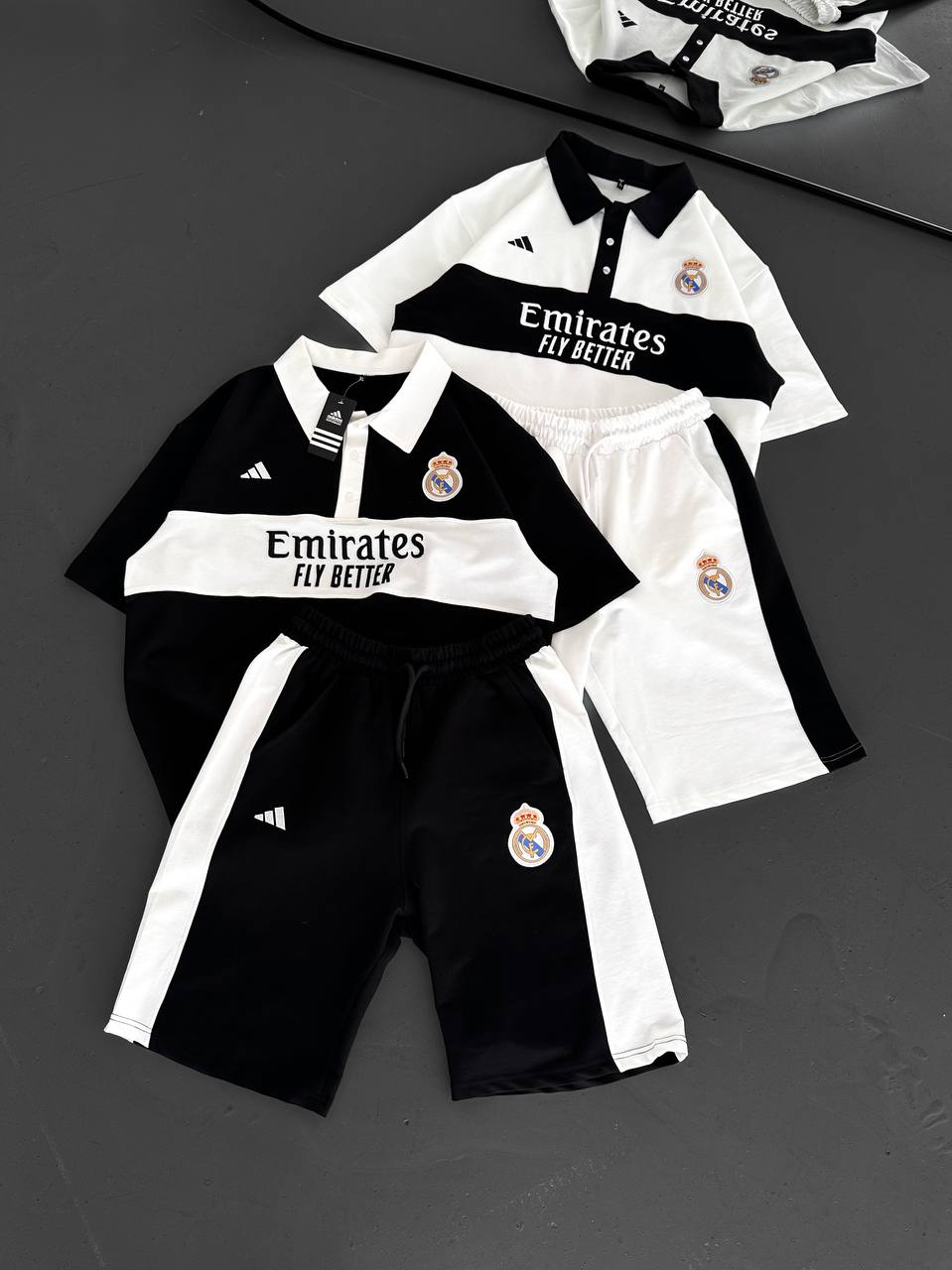 Elite Club Style Men's Polo & Shorts Set – Tailored Athletic Look with Crest Detail Withinblack