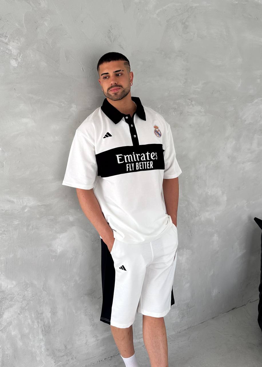 Elite Club Style Men's Polo & Shorts Set – Tailored Athletic Look with Crest Detail Withinblack