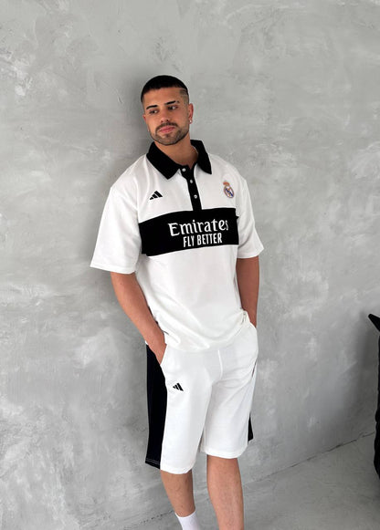 Elite Club Style Men's Polo & Shorts Set – Tailored Athletic Look with Crest Detail Withinblack