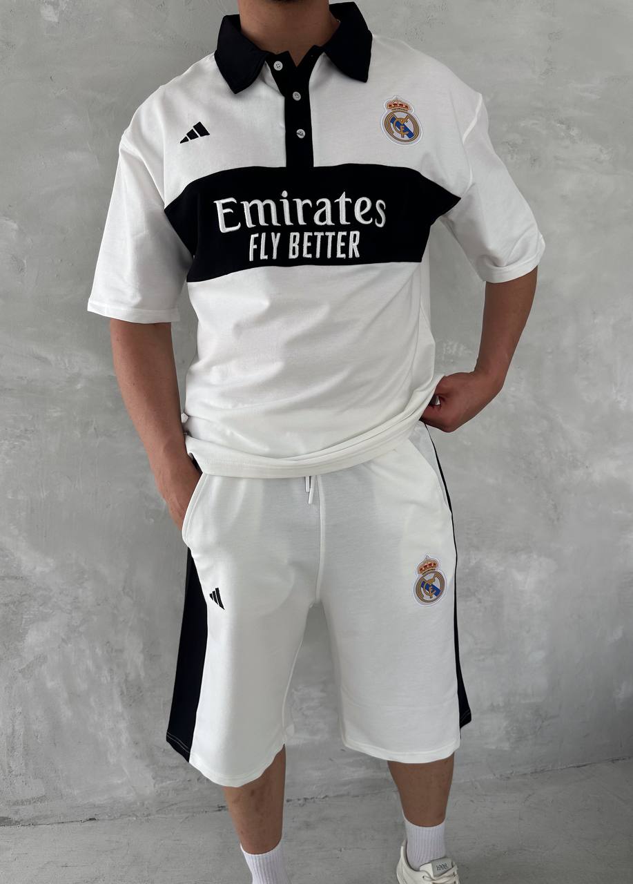 Elite Club Style Men's Polo & Shorts Set – Tailored Athletic Look with Crest Detail Withinblack