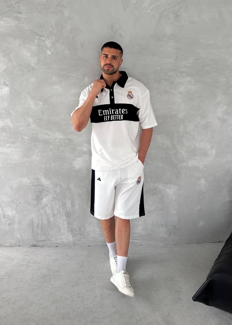 Elite Club Style Men's Polo & Shorts Set – Tailored Athletic Look with Crest Detail Withinblack