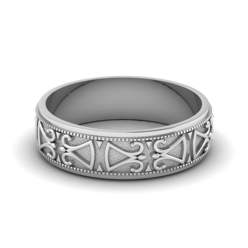 Antique Design Wedding Band Fascinating Diamonds