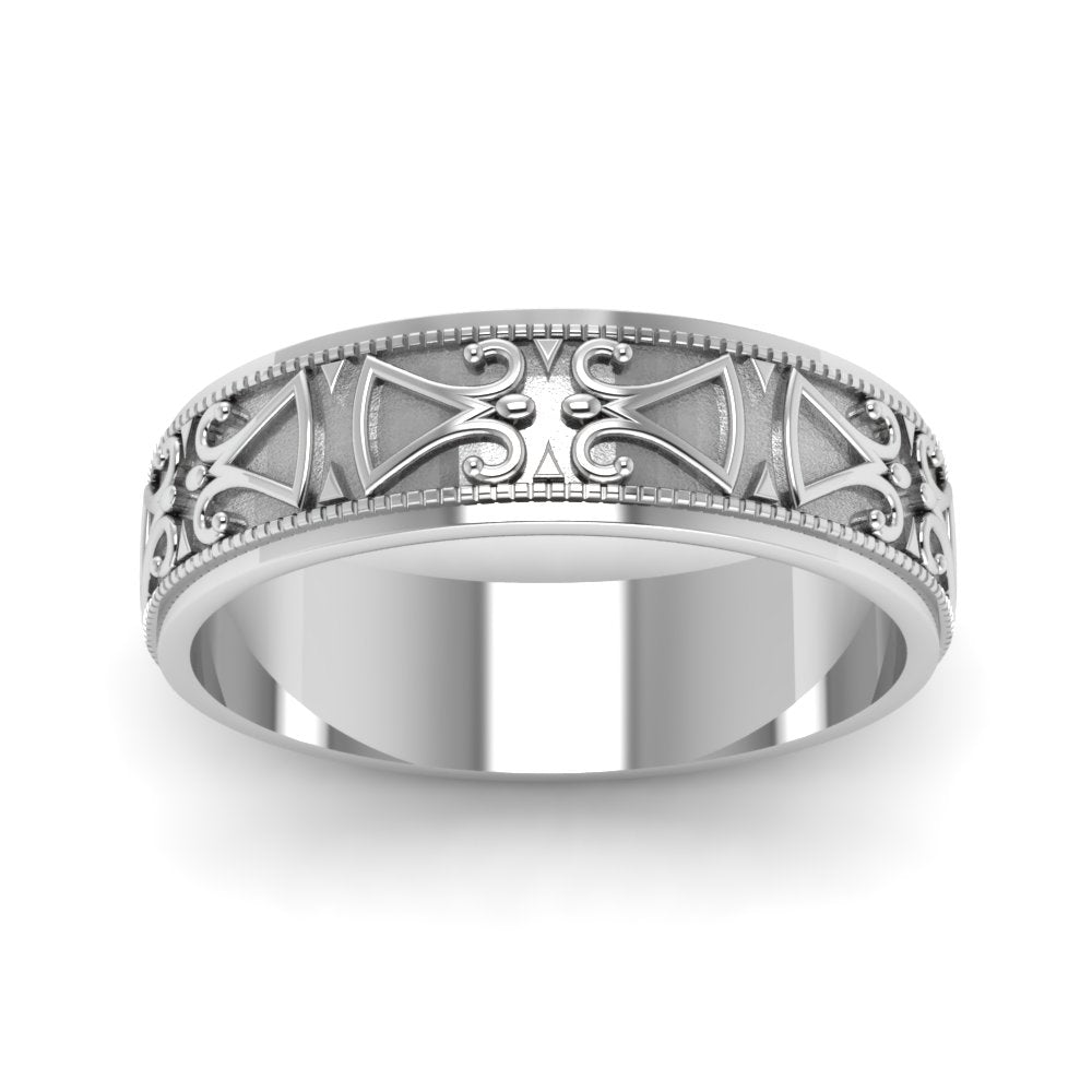 Antique Design Wedding Band Fascinating Diamonds