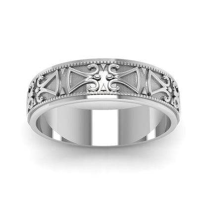 Antique Design Wedding Band Fascinating Diamonds